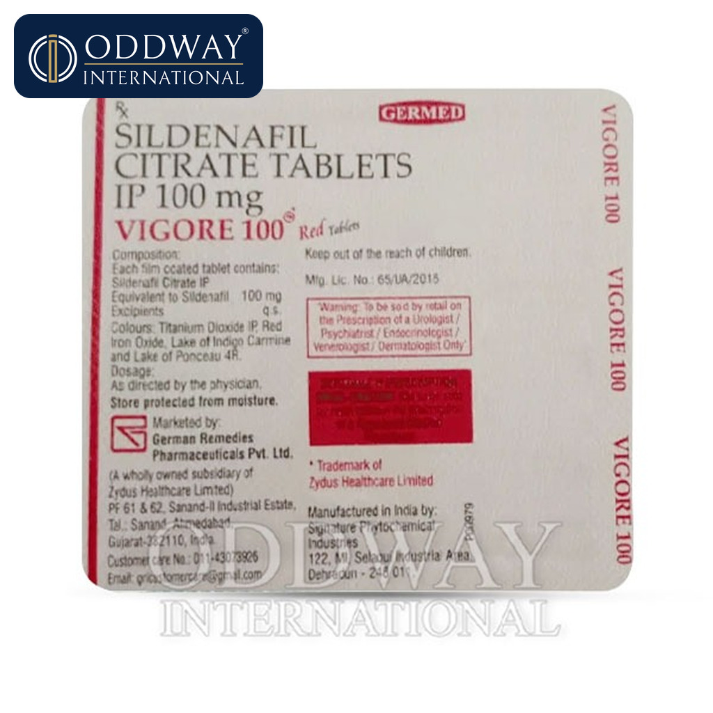 การจัดหายาเม็ดสีแดง Vigore 100 mg อินเดียจากช่องทางส่งออกเภสัชภัณฑ์