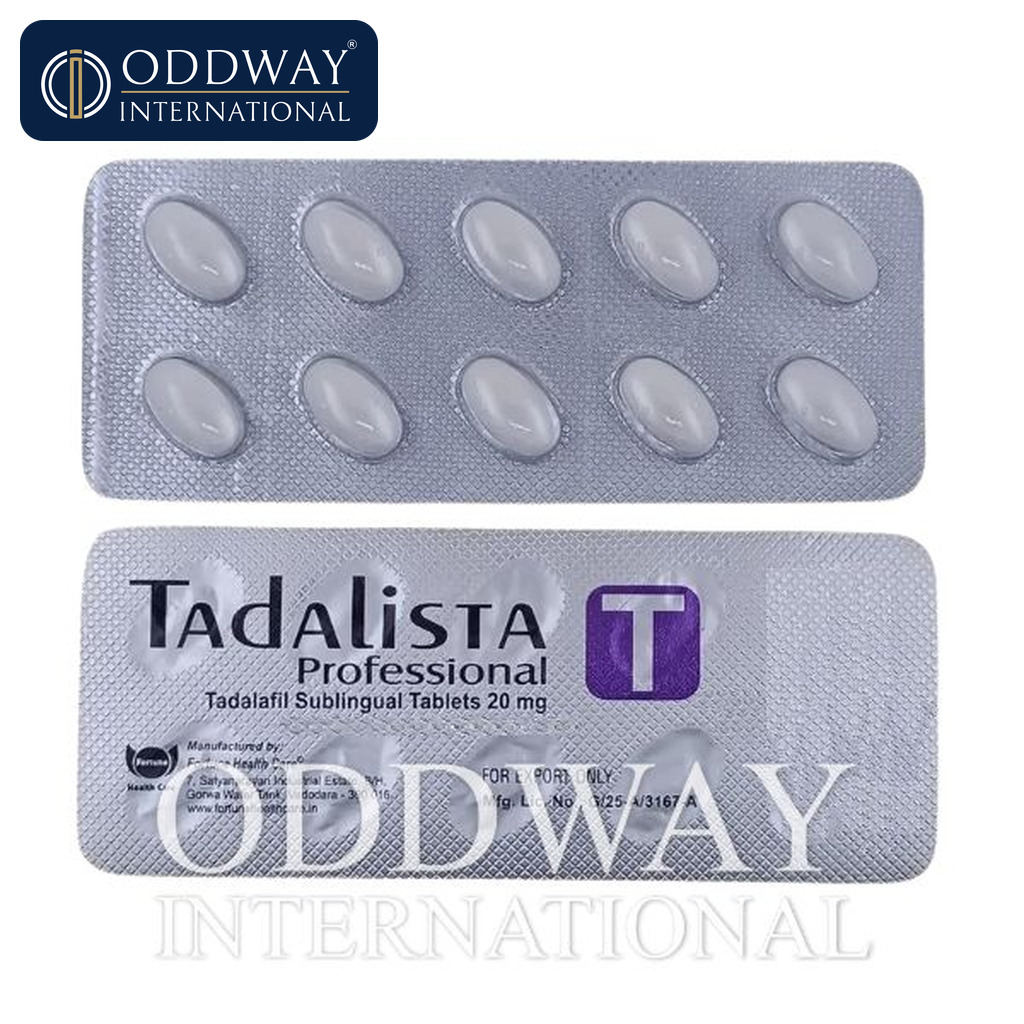 Tadalista Professional 20 mg tablet export support from India