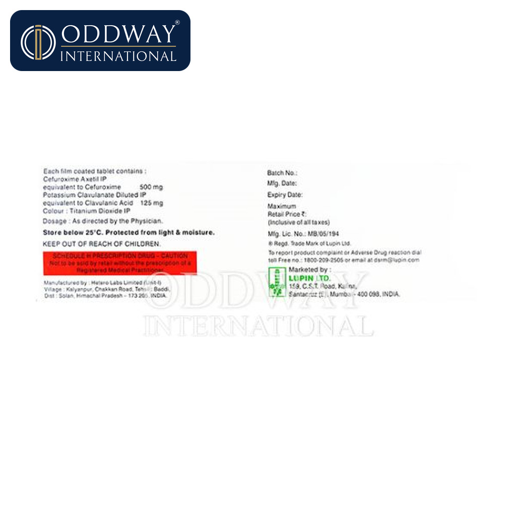 Cefuroxime Clavulanic Acid Tablet exporter from India