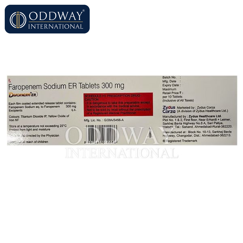 Soporte de disponibilidad de Duonem 200 ER 300 mg Comprimido genérico