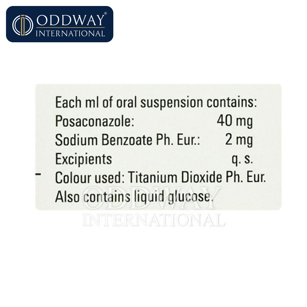 Documentación de exportación de Suspensión oral Noxafil 40 mg India