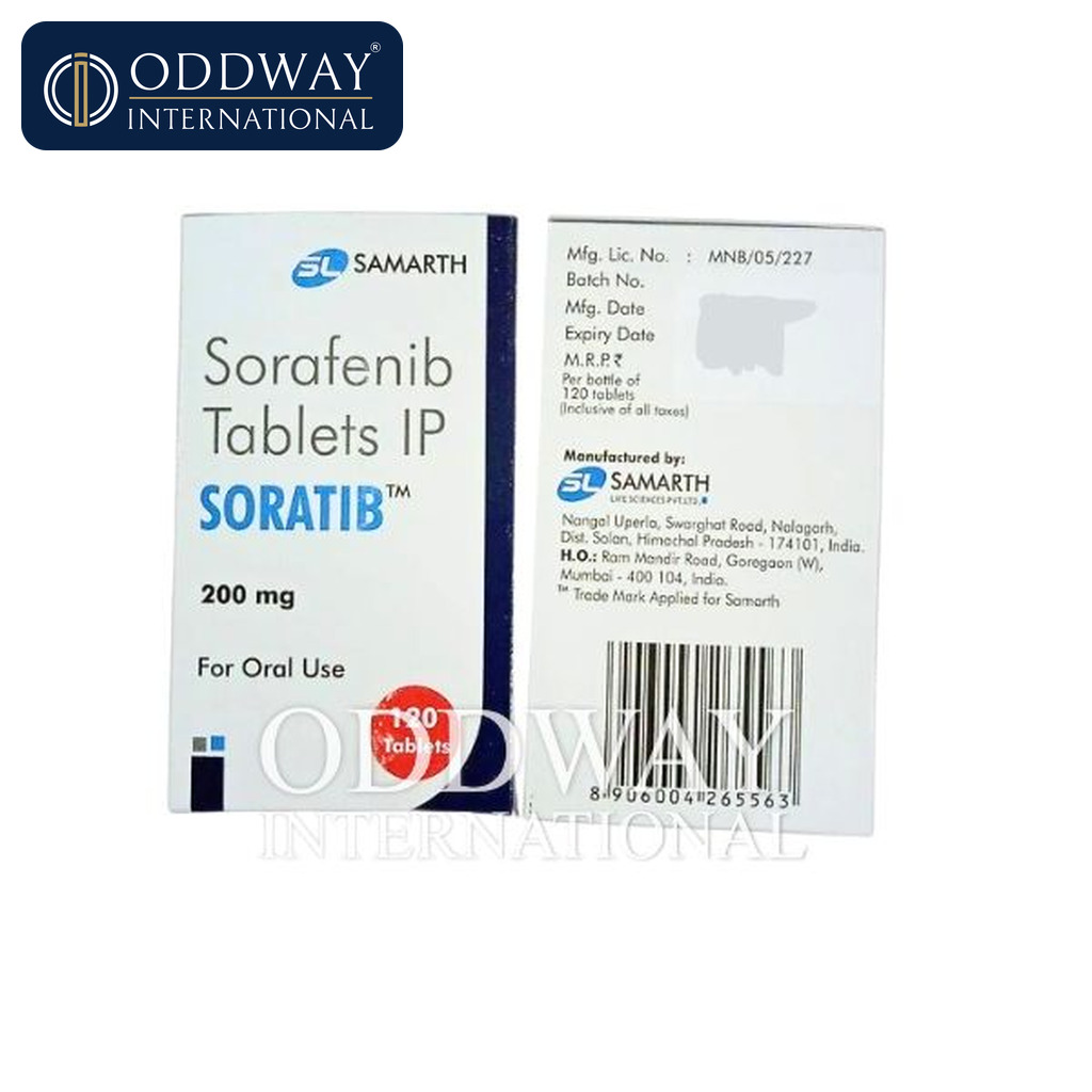 Tab sorafenib 200 mg export from India with documentation support