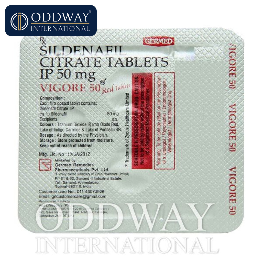 Bulk Vigore 50 Red Tablet supply for B2B buyers