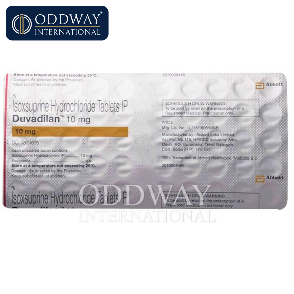 Duvadilan Isoxsuprine Tablets India sourcing for importers