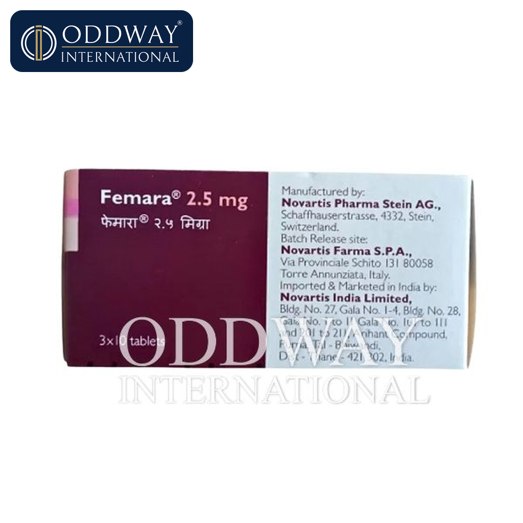 Femara 2.5 mg Tablet export supply for licensed buyers