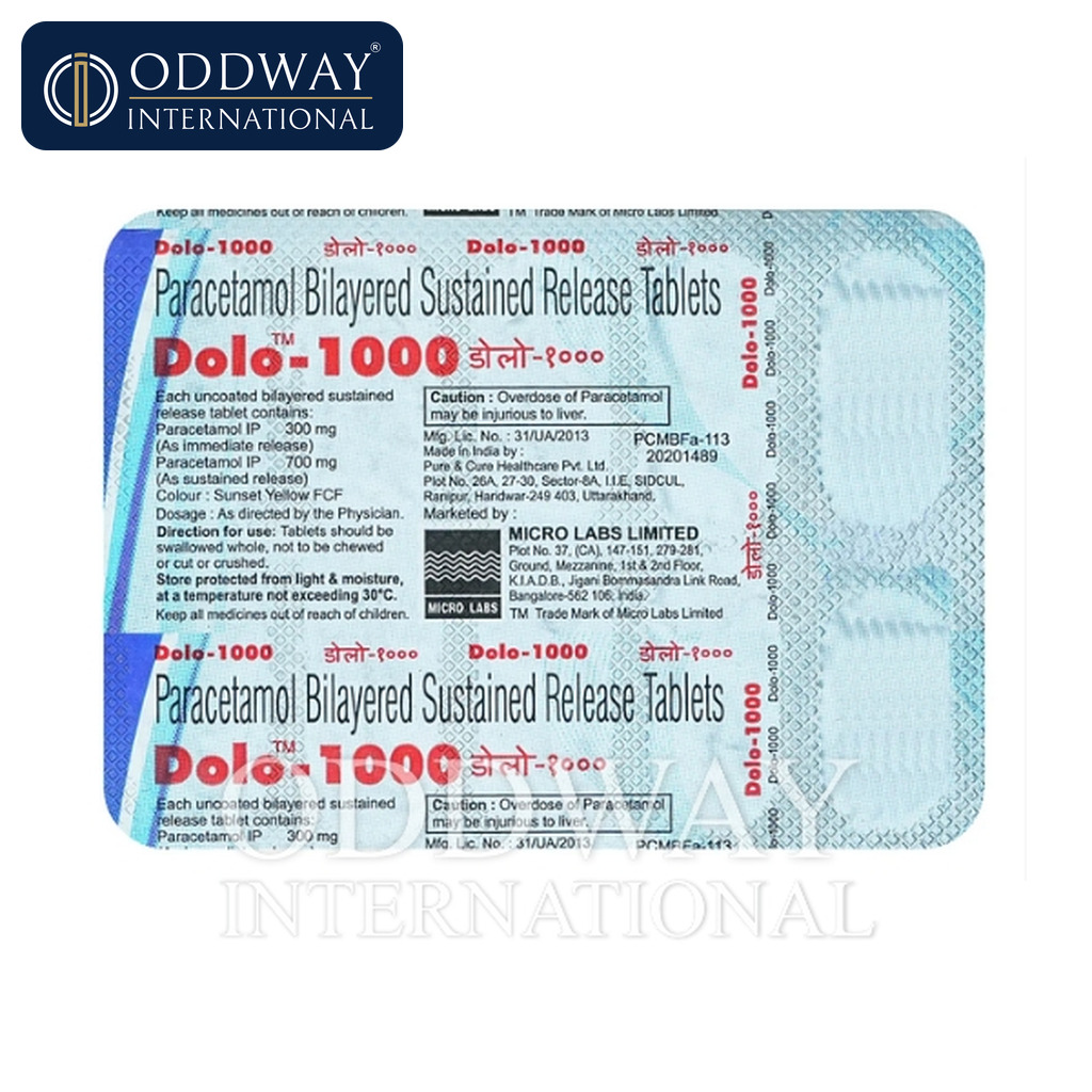 Paracetamol 1000 mg Tablet supplier for international medicine export