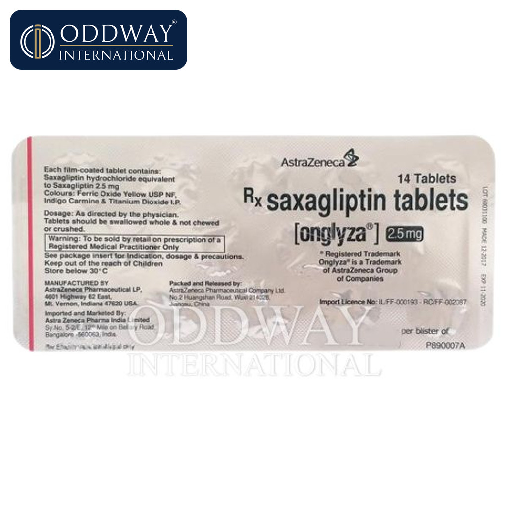 Onglyza 2.5 mg Tablets supplier for international distribution