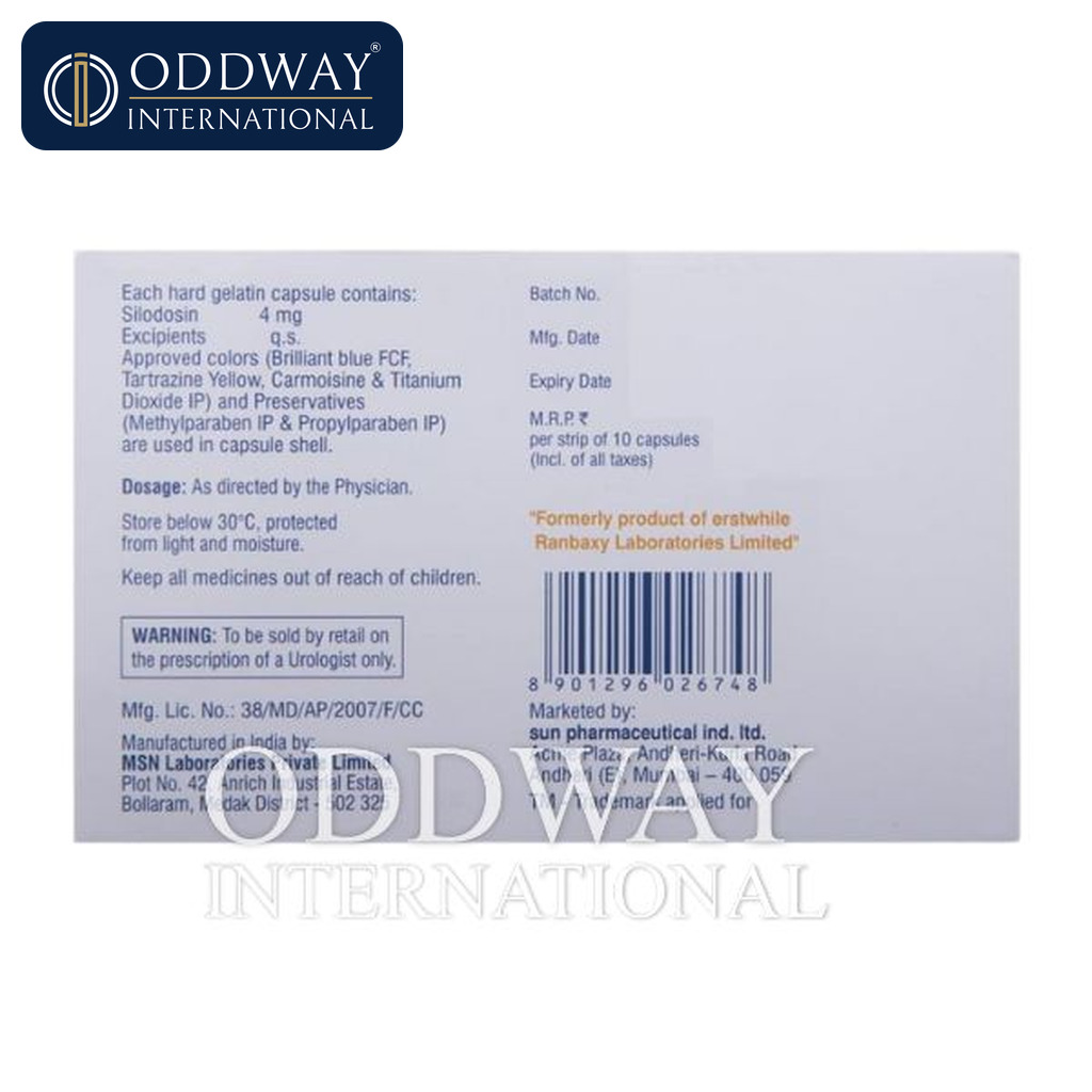 Bulk supplier Silodal 8 mg Capsule for hospital and distributor procurement