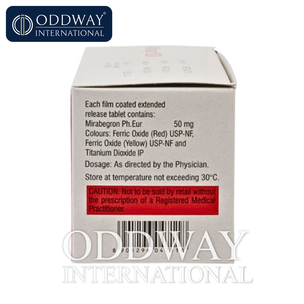 Mirago 50 mg Tablet exporter with international logistics support