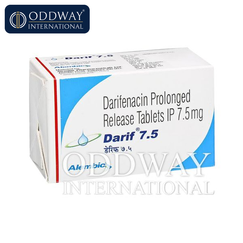 Darifenacin 7.5 mg Tablet export from India for licensed buyers