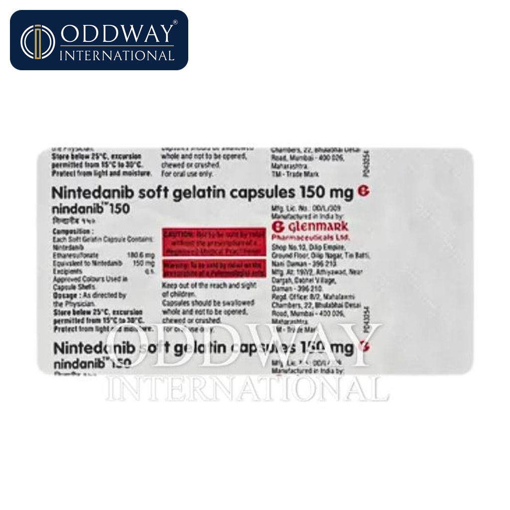 Nindanib 150/100 mg Capsule generic sourcing for export markets