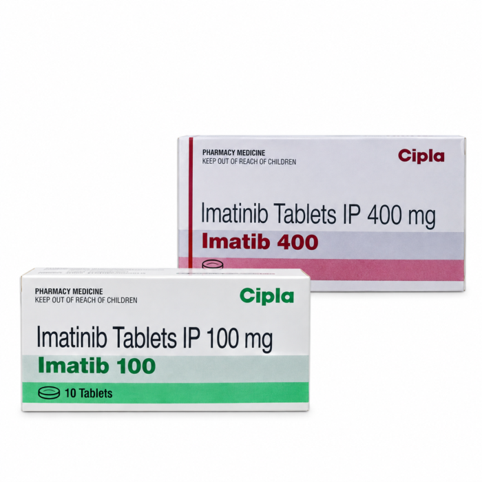 combined image of imatib 100 mg tablets and 400 mg tablets by cipla
