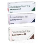 Box packing of amlopres in all 3 strength 2.5 mg, 5 mg, 10 mg Amlodipine 5 mg tablet​
