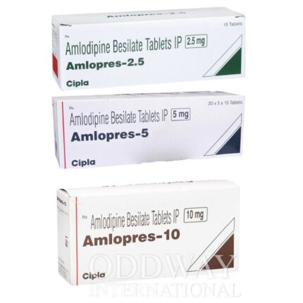 Box packing of amlopres in all 3 strength 2.5 mg, 5 mg, 10 mg Amlodipine 5 mg tablet​