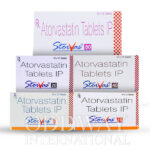 Atorvastatin generic name​ available in Atorvastatin 10 mg tablet, Atorvastatin 20 mg tablet​, Atorvastatin 40 mg tablet​, Atorvastatin 80 mg tablet.