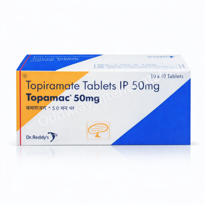 Topiramate 50mg tablets export carton with batch details area