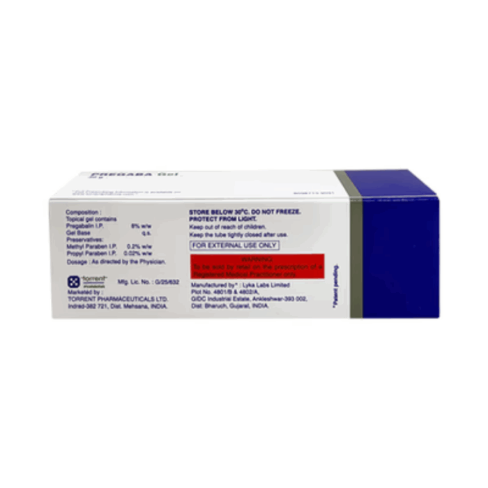 Pregabalin gel back side image