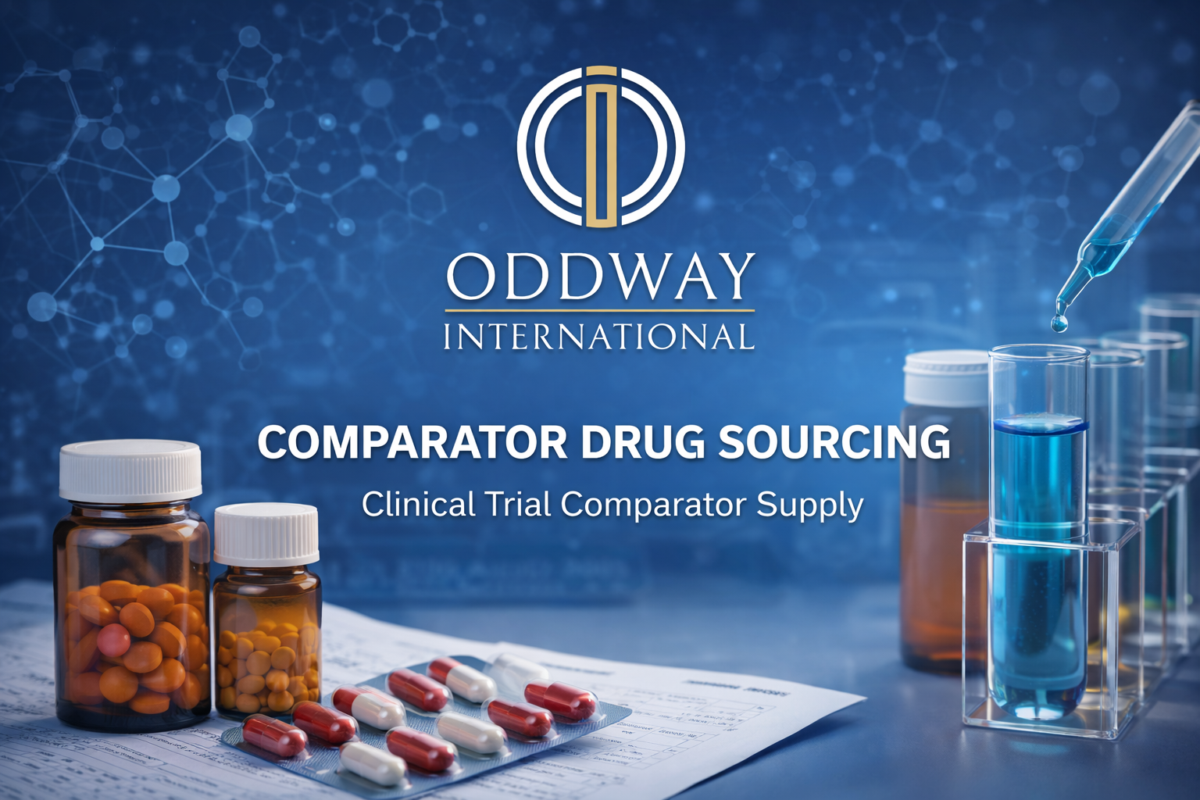Comparator drug sourcing for clinical trials by Oddway International, supporting clinical comparator drug sourcing and reference drug sourcing