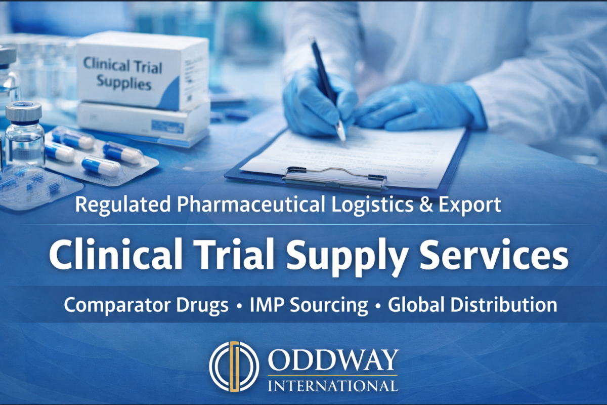 Clinical trial supply services supporting regulated pharmaceutical sourcing and international trial logistics