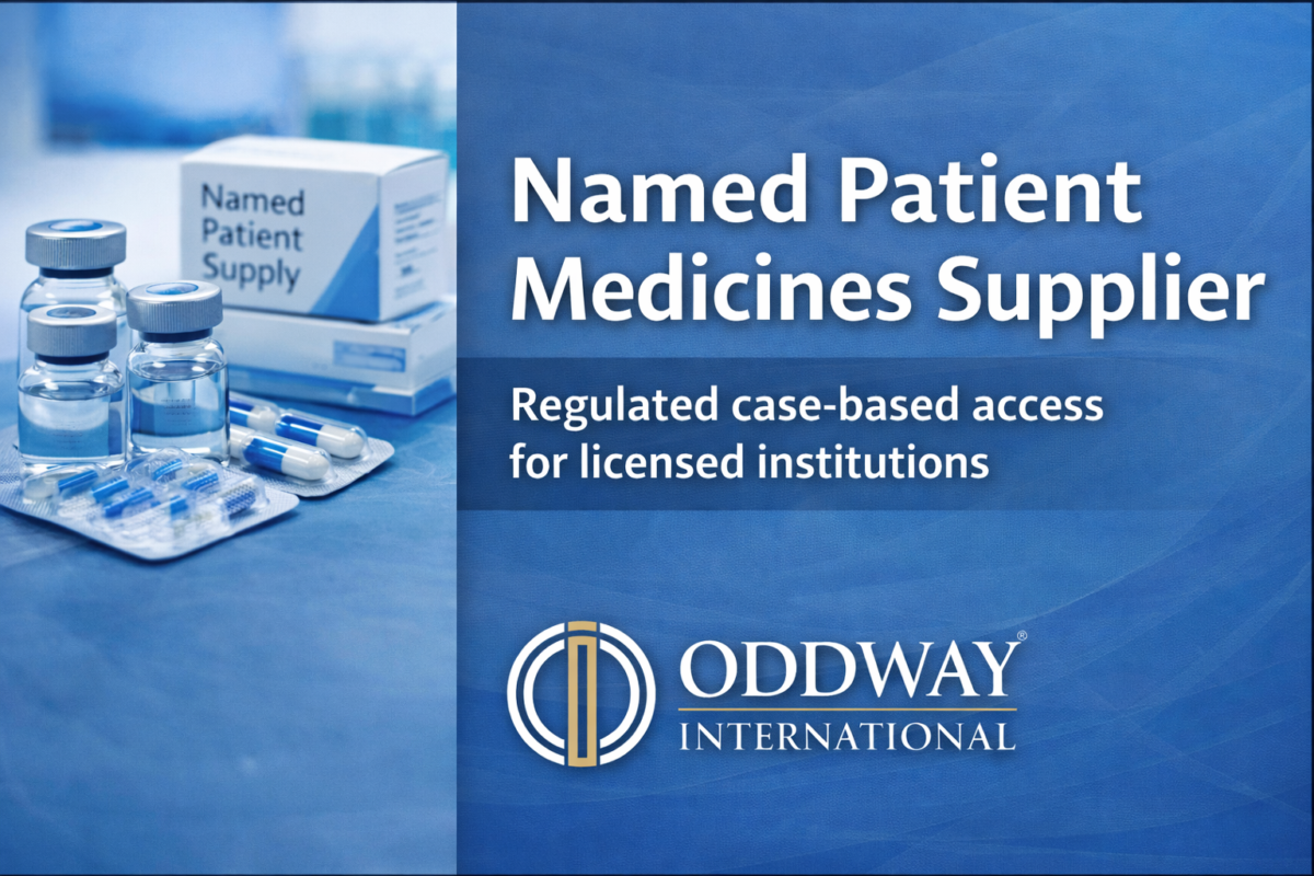 Named patient medicines supplier supporting regulated case-based pharmaceutical access for licensed institutions
